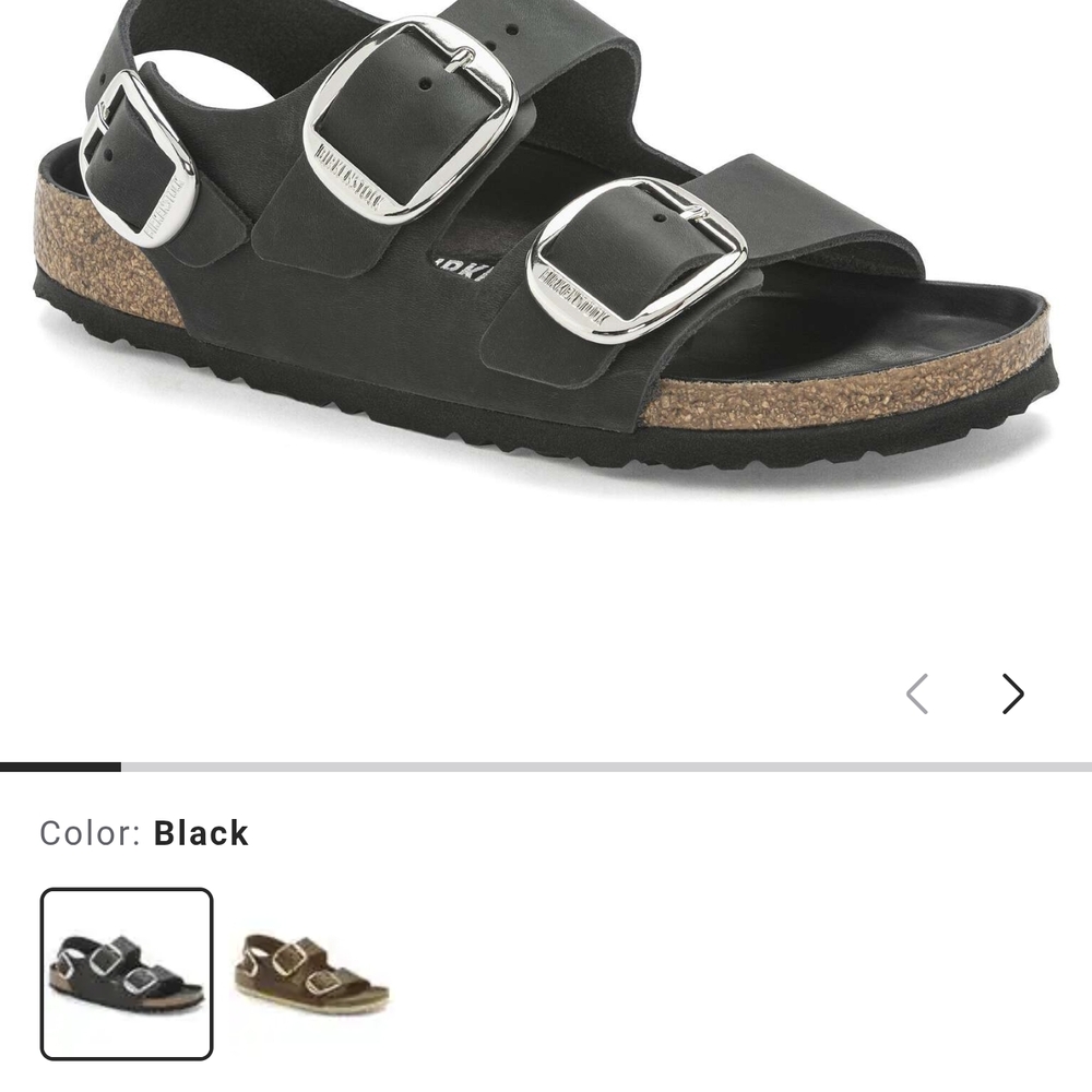 NWT Black Milano Big Buckle Birkenstock Sandals Size 42